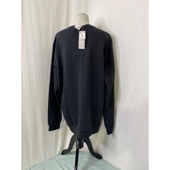Adidas Men’s Sweatshirt Black Long Sleeve Embroidered Crew Neck Size XXL - Picture 4 of 14